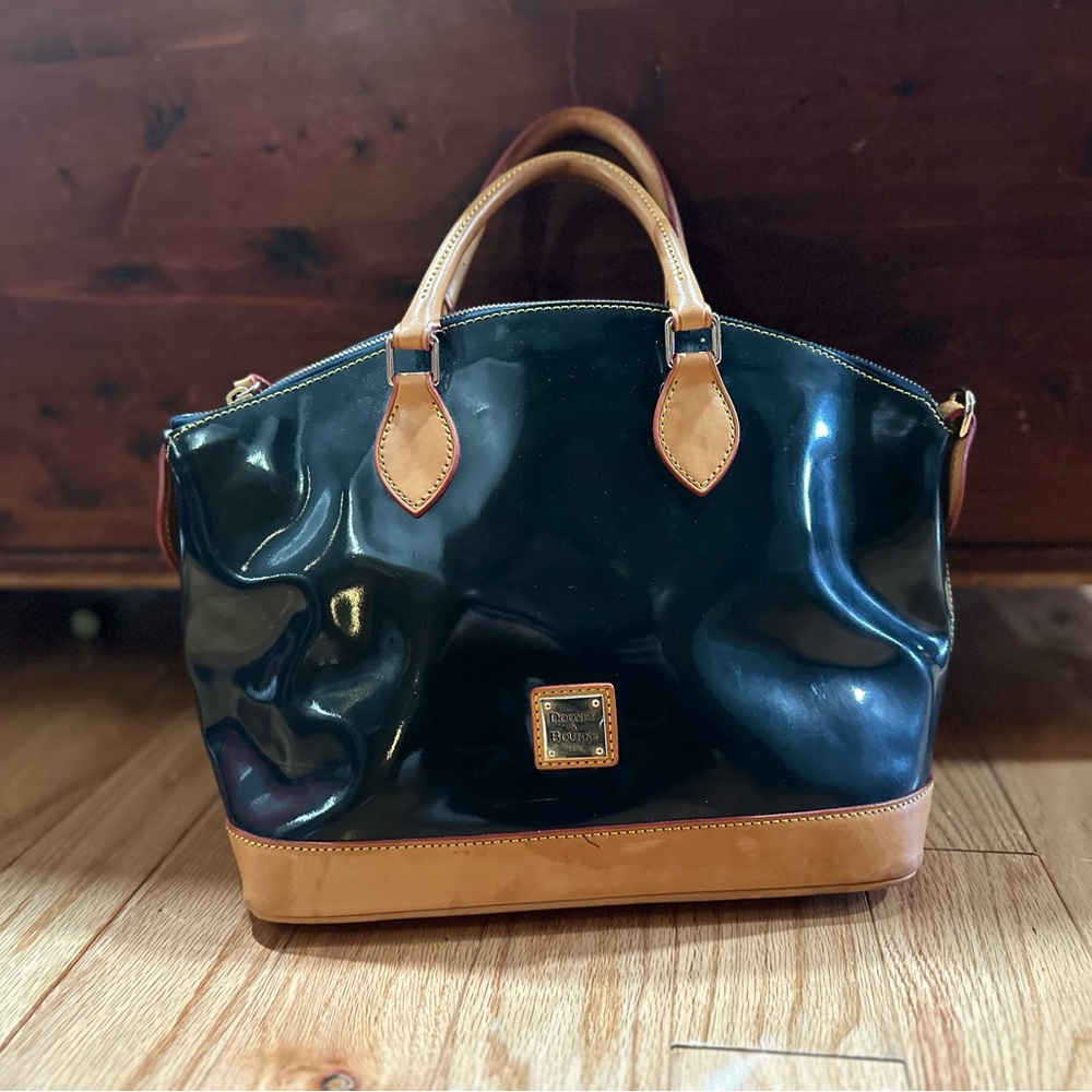 Dooney & Bourke Black and Tan Leather Tote Bag